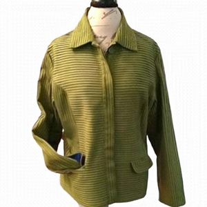 FITTED Textured Ribbed Blazer SZ 8 Chico's Jacket